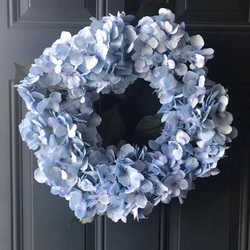 Artificial Blue Hydrangea Wreath - 18" Wreaths ArtificialFlowers